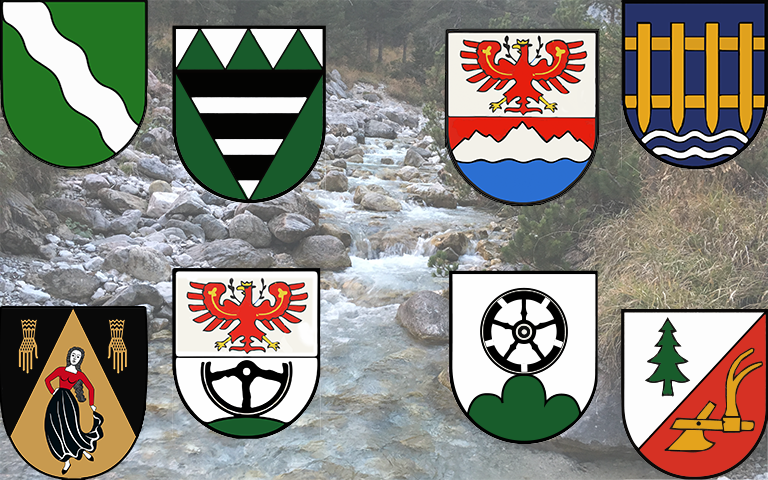 Alpbach, Brandenberg, Brixlegg, Kramsach, Münster, Radfeld, Rattenberg, Reith im Alpbachtal Wappen